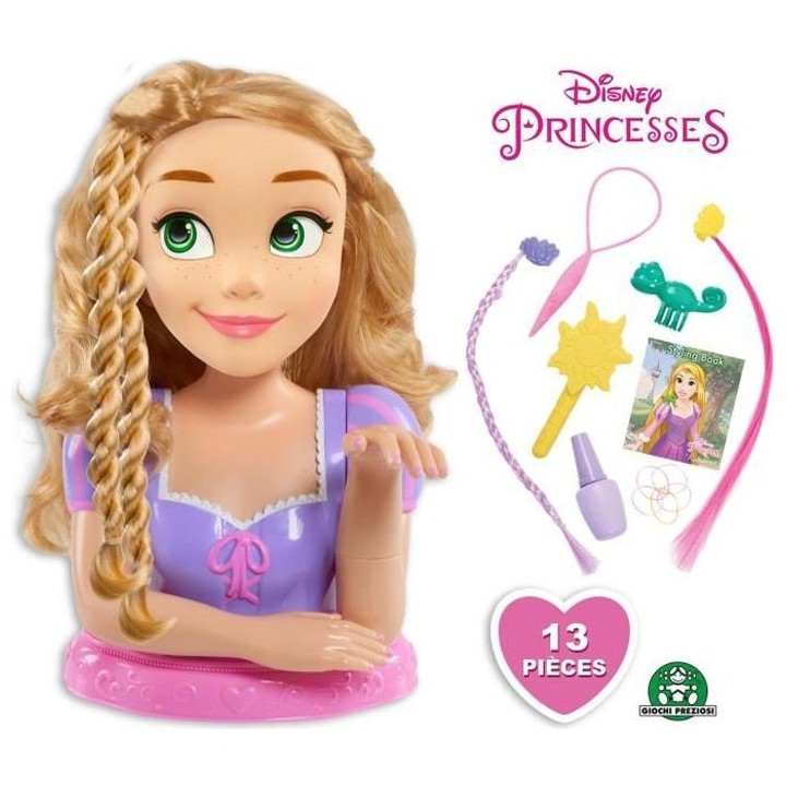 Disney Princesses - Tete a Coiffer Deluxe - Raiponce - 30cm Grand mode