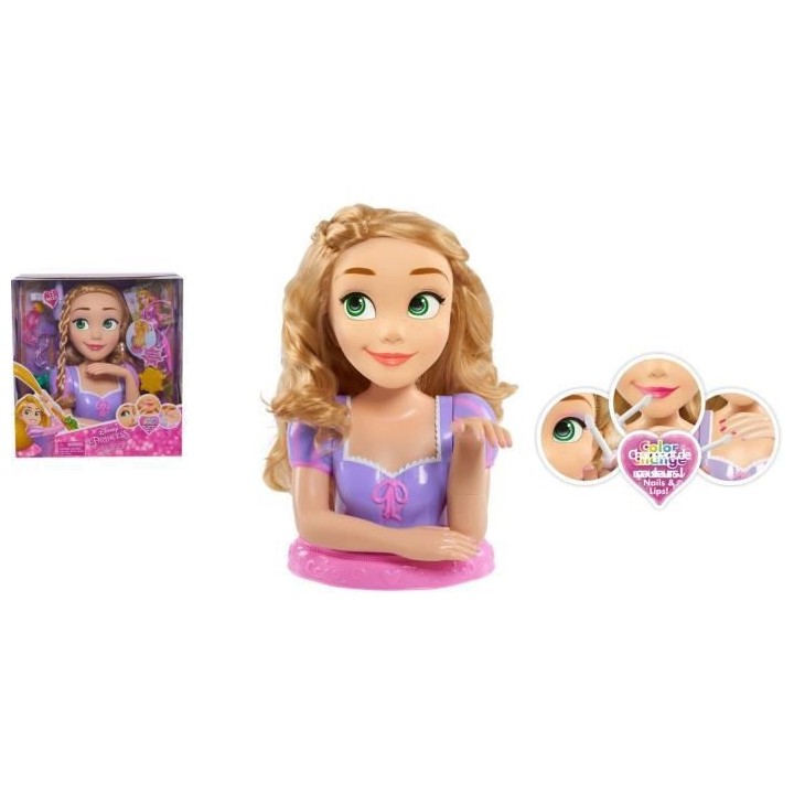 Disney Princesses - Tete a Coiffer Deluxe - Raiponce - 30cm Grand mode