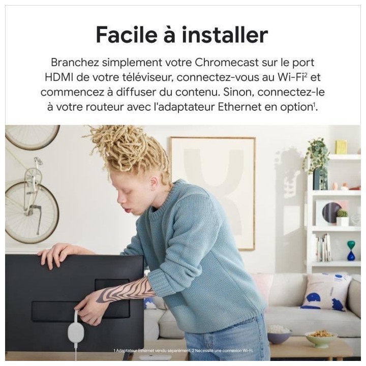 Passerelle multimédia GOOGLE Chromecast avec Google TV (HD)