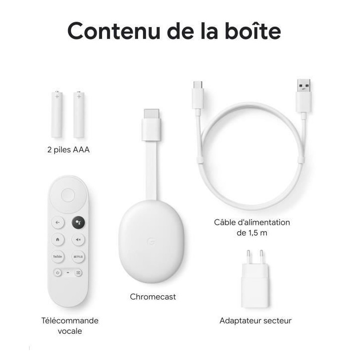 Passerelle multimédia GOOGLE Chromecast avec Google TV (HD)
