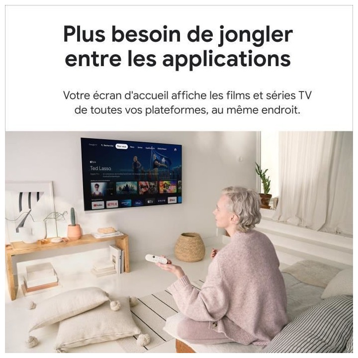 Passerelle multimédia GOOGLE Chromecast avec Google TV (HD)