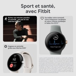 Montre connectée GOOGLE Pixel Watch - 41 mm - Argent poli Actif - Bracelet Chalk