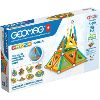 GEOMAG CLASSIC, PANELS SUPERCOLOR 78 pcs, construction magnétique, je