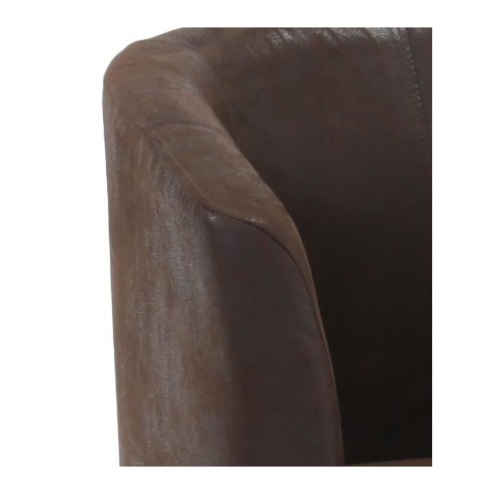 Fauteuil cabriolet Simili marron foncé - L 59 x P 63 x H 77 cm - ARCA