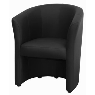 Fauteuil cabriolet Simili noir - L 59 x P 63 x H 77 cm - ARCADE
