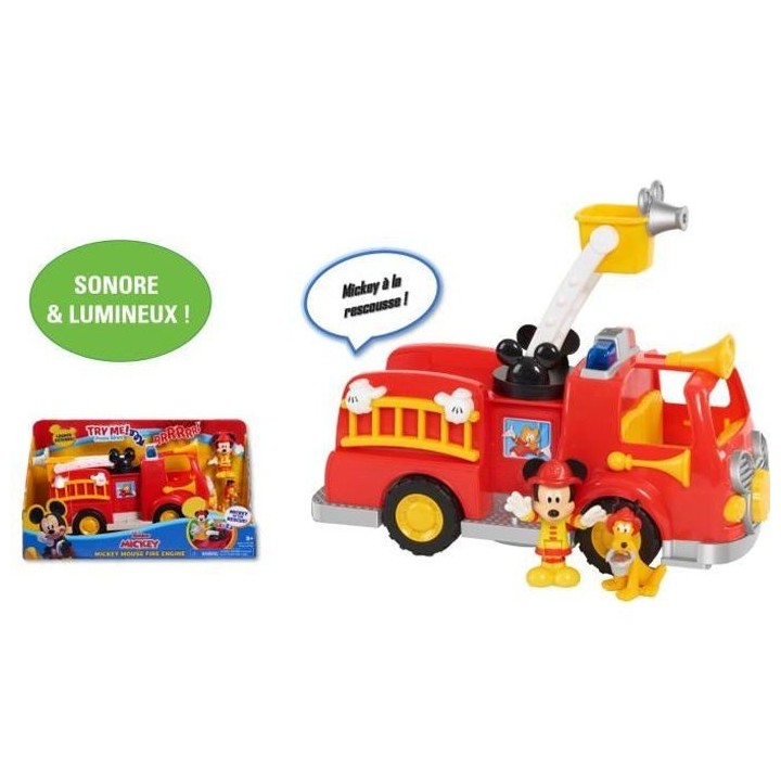 Mickey, Camion de Pompier , avec fonctions sonores et lumineuses, 2 fi