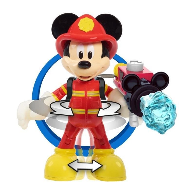 DISNEY - Figurine Pompier Mickey 15 cm, articulée, Jouet pour enfants des 3 ans, MCC20