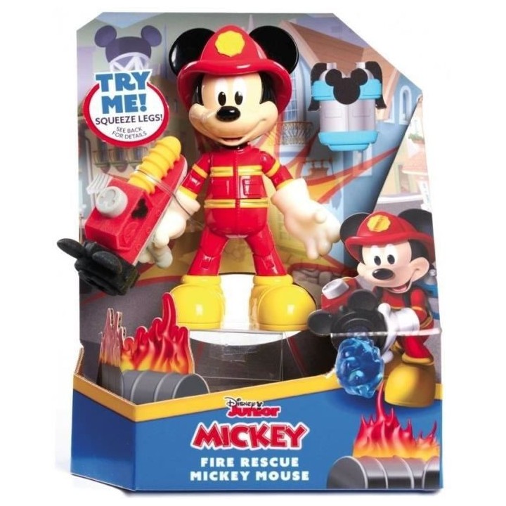 DISNEY - Figurine Pompier Mickey 15 cm, articulée, Jouet pour enfants