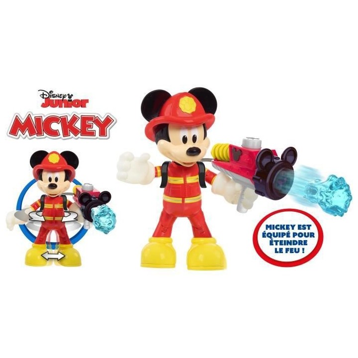 DISNEY - Figurine Pompier Mickey 15 cm, articulée, Jouet pour enfants