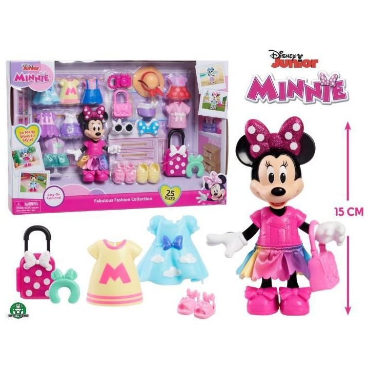 Disney Minnie, Coffret Fashion , 25 pieces, dont 1 figurine Minnie art