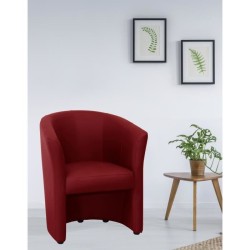 Fauteuil cabriolet Simili rouge - L 59 x P 63 x H 77 cm - ARCADE