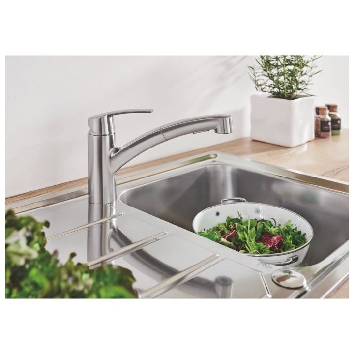 GROHE QUICKFIX Start Robinet monocommande évier de cuisine, 2 jets, r