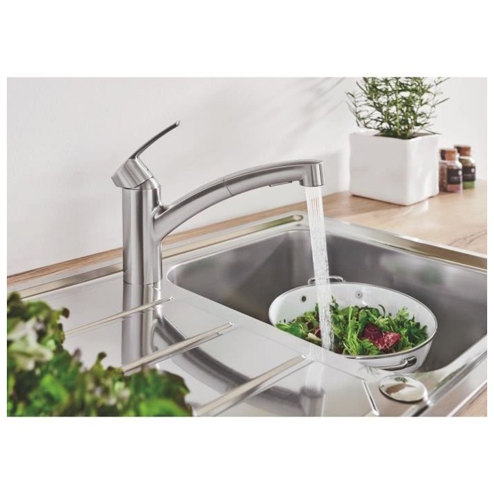 GROHE QUICKFIX Start Robinet monocommande évier de cuisine, 2 jets, r