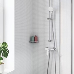 GROHE robinet douche monocommande Start Flow, montage mural, raccord fileté pour flexible en 1/2, rosaces métal incluses, 2377