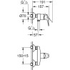 GROHE robinet douche monocommande Start Flow, montage mural, raccord fileté pour flexible en 1/2, rosaces métal incluses, 2377