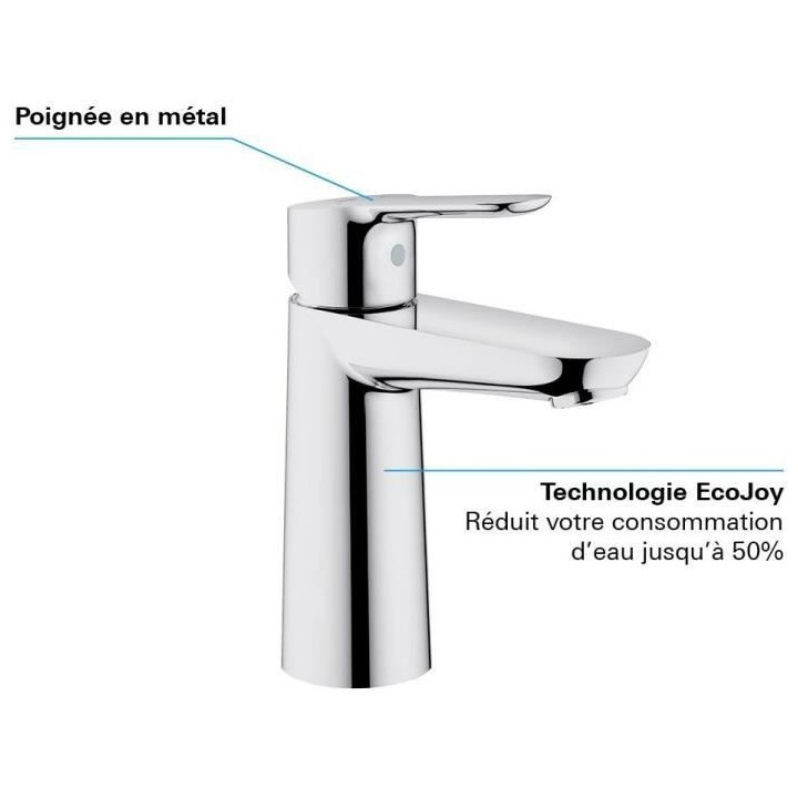 GROHE Robinet de salle de bains lavabo Start Edge, mousseur économie