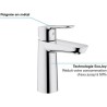 GROHE Robinet de salle de bains lavabo Start Edge, mousseur économie d'eau, sans tirette, taille M, chromé, 23775000