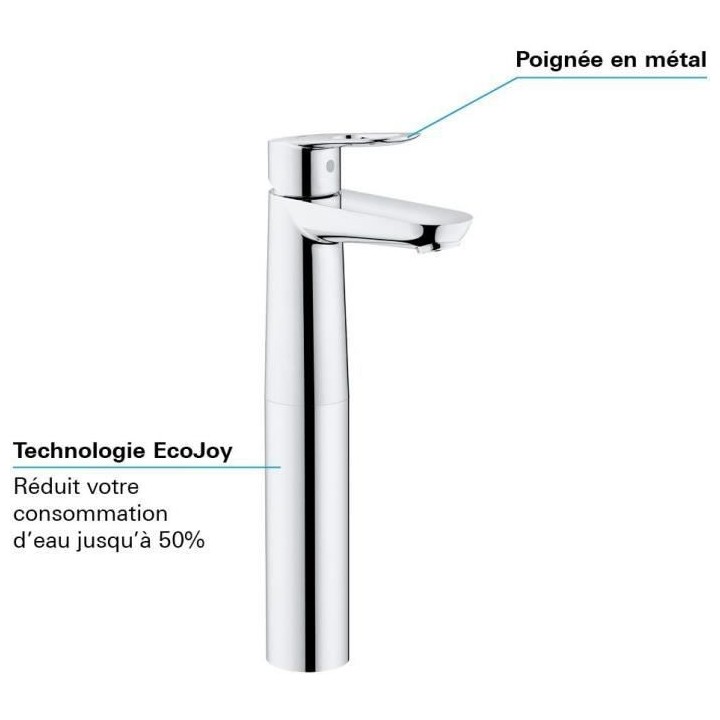 GROHE Mitigeur monocommande vasque a poser, robinet de salle de bain,