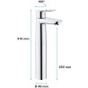 GROHE Mitigeur monocommande vasque a poser, robinet de salle de bain, taille XL, chromé, 23781000