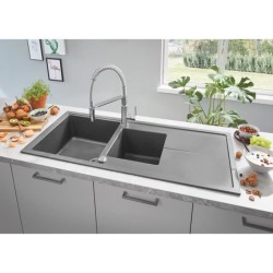 GROHE Evier composite avec égouttoir K400 1160 x 500 mm Gris granite 31643AT0