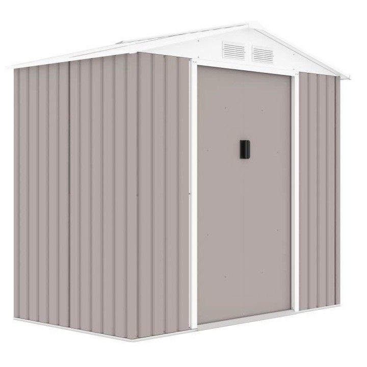 Abri de jardin en acier 2,71 m² - Kit d'ancrage inclus - Taupe