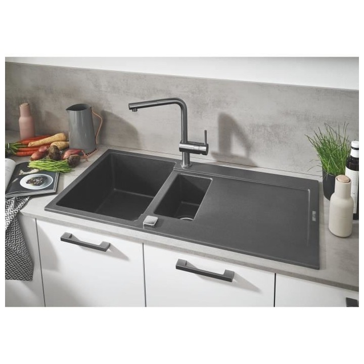 GROHE Evier de cuisine composite avec égouttoir K500, 1000 x 500 mm,