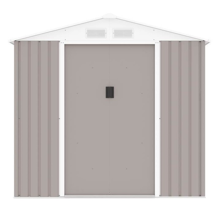 Abri de jardin en acier 2,71 m² - Kit d'ancrage inclus - Taupe