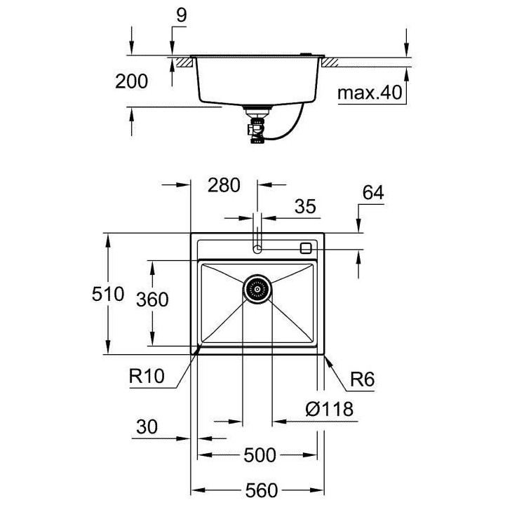 Evier composite - GROHE - K700