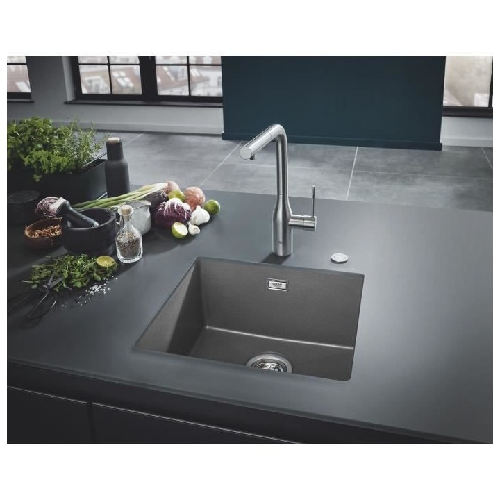 GROHE Evier composite K700U 457 x 406 mm Gris granite 31653AT0