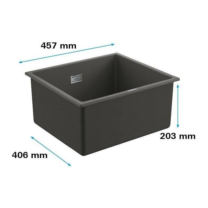 GROHE Evier composite K700U 457 x 406 mm Gris granite 31653AT0