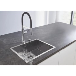 GROHE Évier en acier inoxydable K700 31726SD0 - A encastrer - 1 bac - sans égouttoir - 55x45 cm - Inox