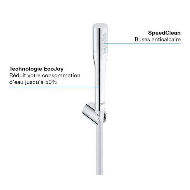 GROHE Pommeau de douche Get Stick, 1 jet, douchette avec technologie a
