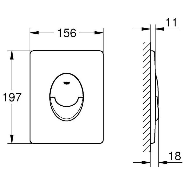 GROHE Plaque de commande WC Start, montage verticale, 2 boutons-pousso