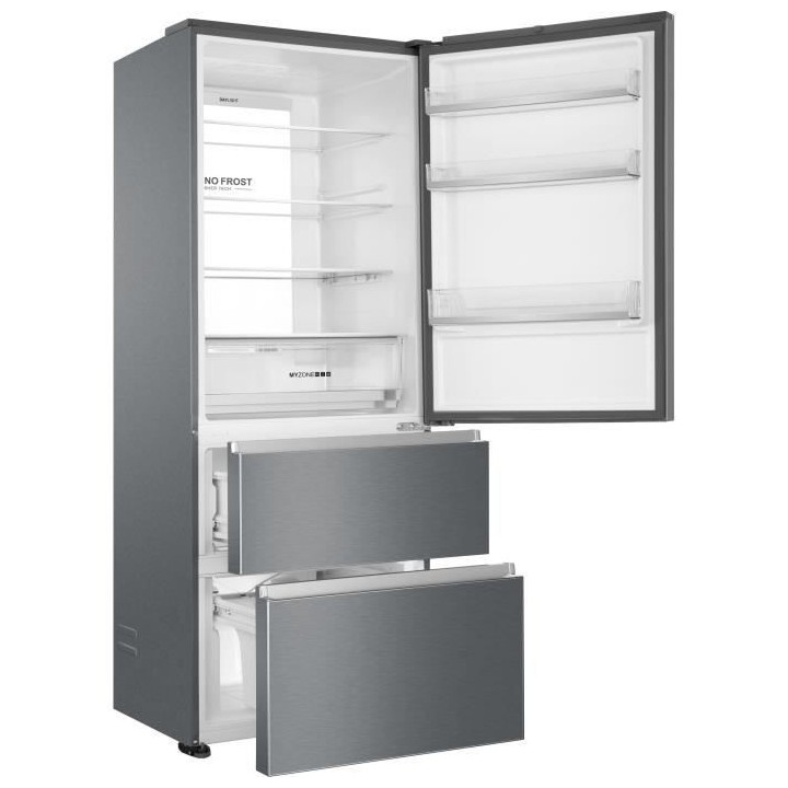 HAIER HTOPMNE7193 - Réfrigérateur combiné 3 portes 450L (310+140L)
