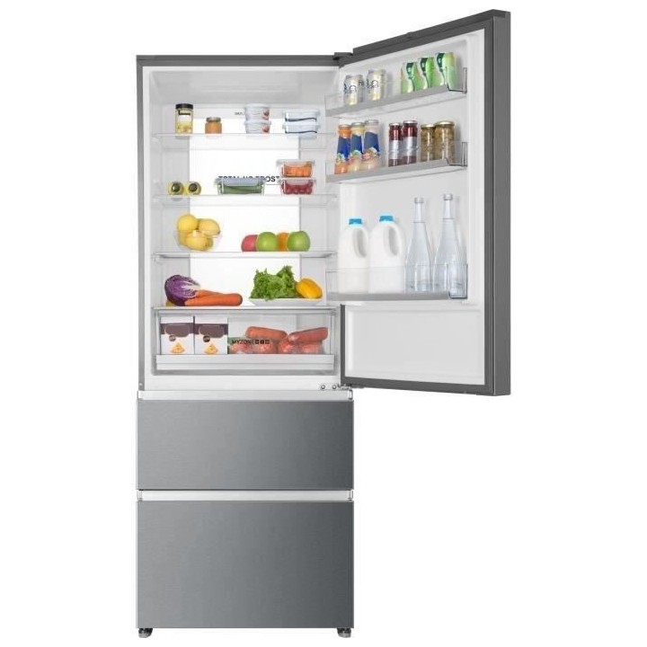 HAIER HTOPMNE7193 - Réfrigérateur combiné 3 portes 450L (310+140L)