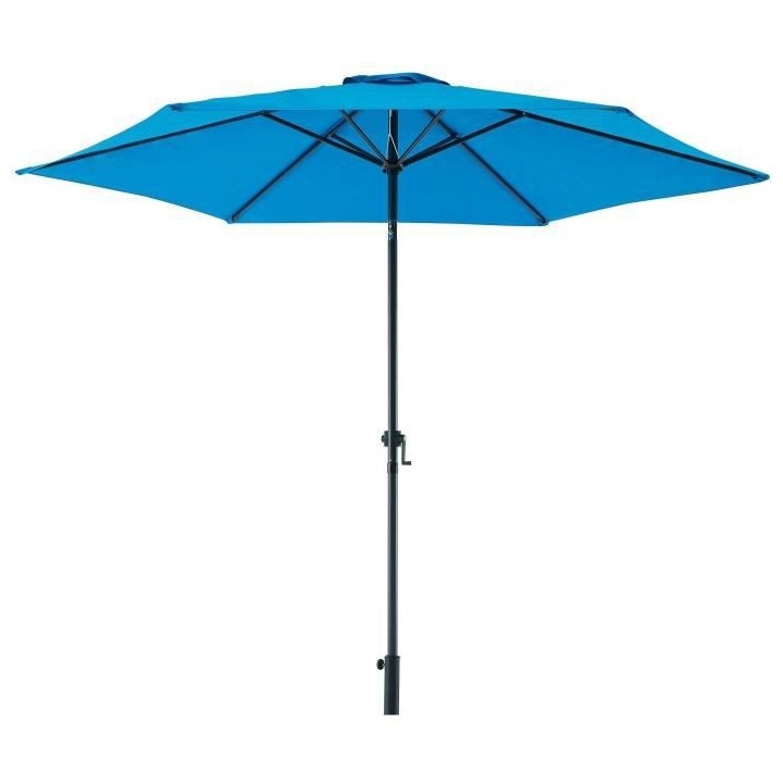 Parasol droit diametre 3 m - strucutre Aluminium toile 160 g/m - 6 bal