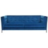 Canapé 3 places HAMPTON -Velours Bleu nuit - L 213 x P 93 x H x 80 cm