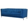 Canapé 3 places HAMPTON -Velours Bleu nuit - L 213 x P 93 x H x 80 cm