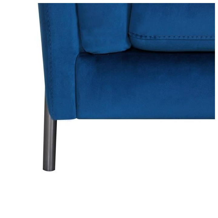 Canapé 3 places HAMPTON -Velours Bleu nuit - L 213 x P 93 x H x 80 cm