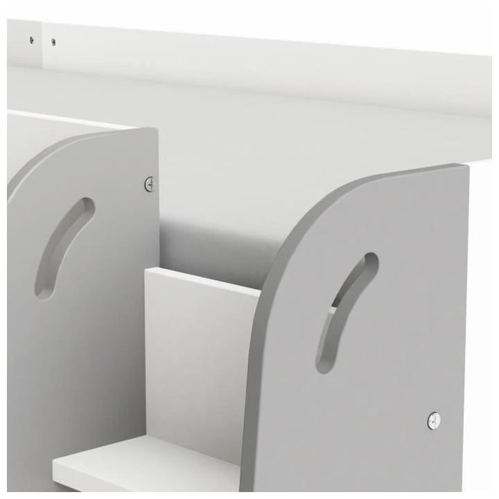 DEMEYERE Lit combiné enfant - Mdf - Blanc/Gris - 90x200 cm - HAMPTON