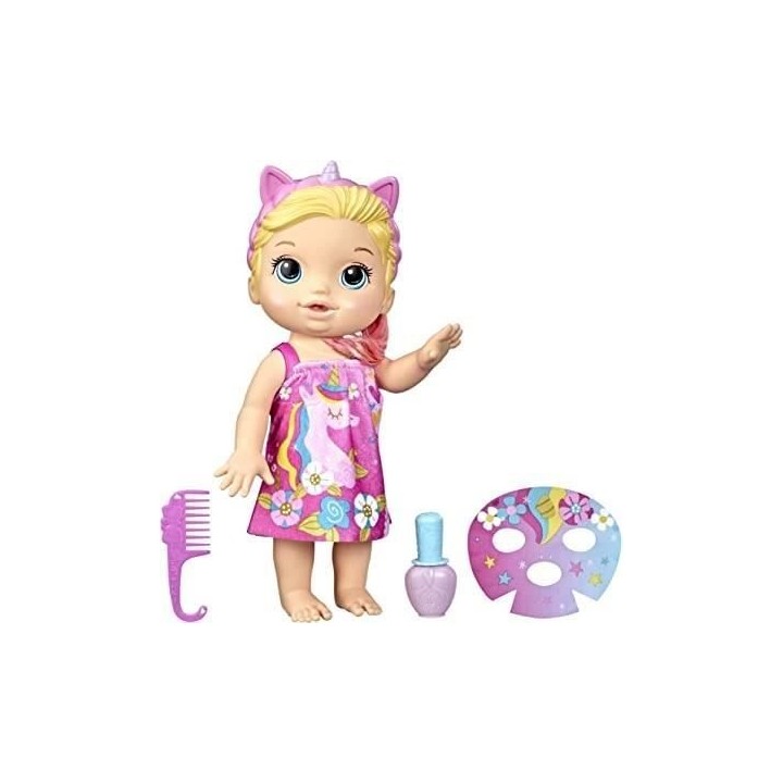 Baby Alive poupée Bébé beauté 32,5 cm a baigner, theme licorne, m