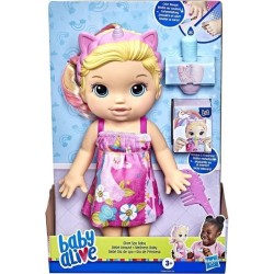 Baby Alive poupée Bébé beauté 32,5 cm a baigner, theme licorne, maquillage et ongles magiques, cheveux blonds, enfants