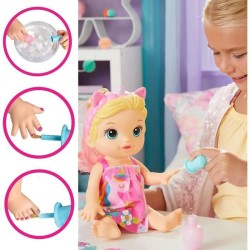 Baby Alive poupée Bébé beauté 32,5 cm a baigner, theme licorne, maquillage et ongles magiques, cheveux blonds, enfants