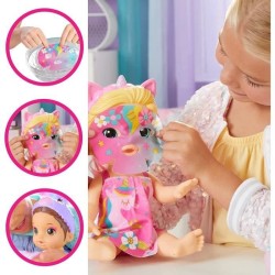 Baby Alive poupée Bébé beauté 32,5 cm a baigner, theme licorne, maquillage et ongles magiques, cheveux blonds, enfants