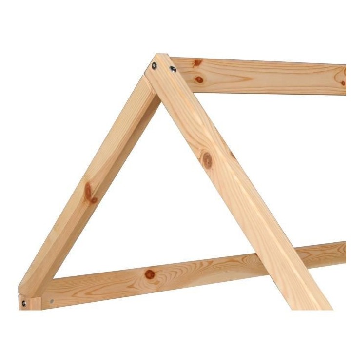 WEBER Panda Lit enfant cabane Montessori 90 x 190 cm - Bois pin massif