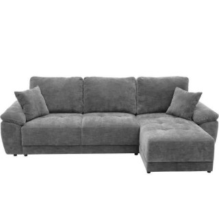 Canapé d'angle convertible réversible ARIEL - Tissu Gris anthracite