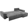 Canapé d'angle convertible réversible ARIEL - Tissu Gris anthracite + 2 coussins - Coffre de rangement - L 263 x P 150 x H 88