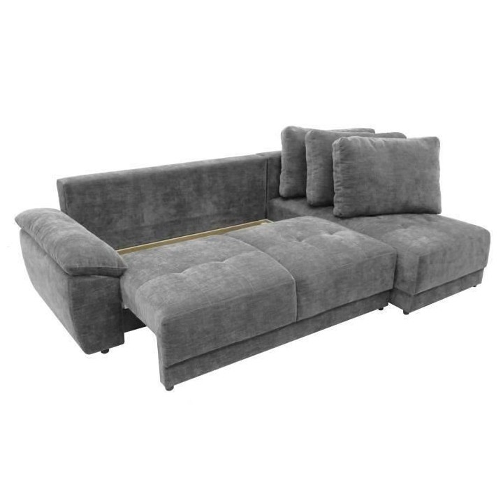 Canapé d'angle convertible réversible ARIEL - Tissu Gris anthracite