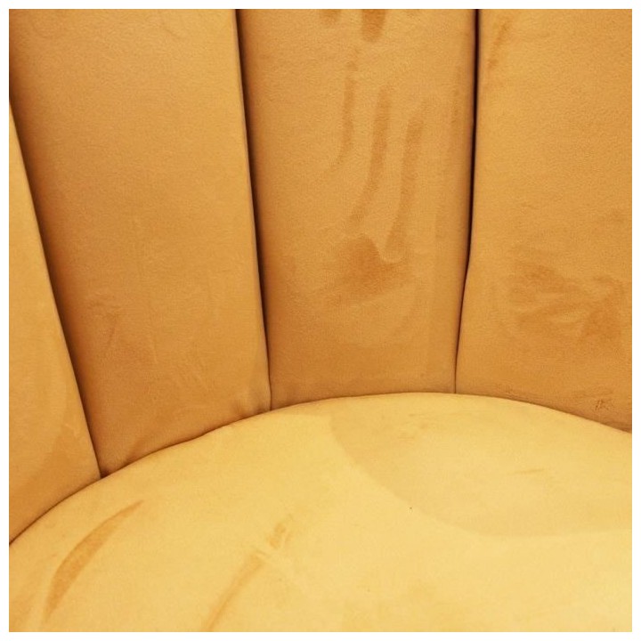 ARIEL Lot de 2 Chaises velours - Jaune - Pieds métal