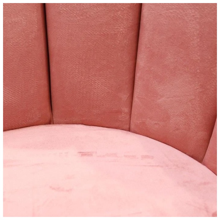 ARIEL Lot de 2 Chaises velours rose - Pieds métal